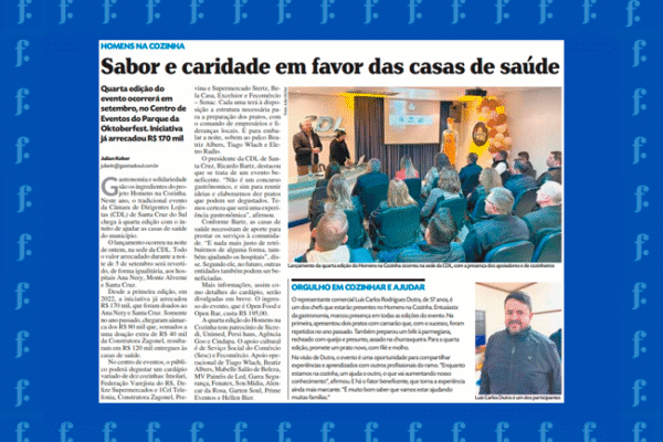 Homens na Cozinha: Gazeta do Sul – 10/07/2025